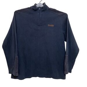 Chaps Ralph Lauren Mens Quarter Zip Pullover Sweater Corduroy‎ Detail Size XL